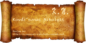Kovásznai Nikolett névjegykártya