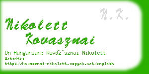 nikolett kovasznai business card